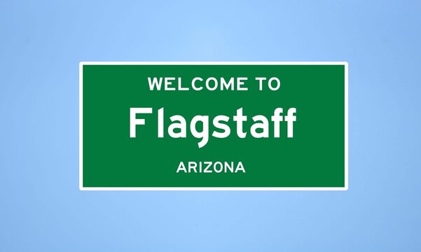 Flagstaff, Arizona City Limit Sign. Town Sign From The USA.