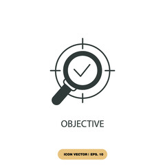 objective icons  symbol vector elements for infographic web