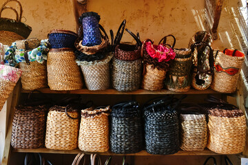 The wicker eco-friendly baskets in the market