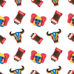 Pattern of barranquilla carnival Colombian background Vector illustration