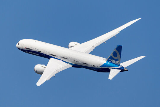 Farnborough, UK - July 16, 2014: Boeing 787-9 &Ograve;Dreamliner&Oacute; commercial airline aircraft N789EX..