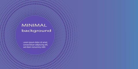 Minimal background with circular frame and editable text. Social media coverage template. Very long minimal vector banner.