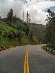 Fototapeta na wymiar Roads in the Peruvian Andes