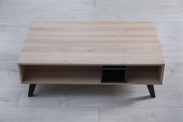 Fototapeta premium Empty wooden console table indoors. Stylish furniture