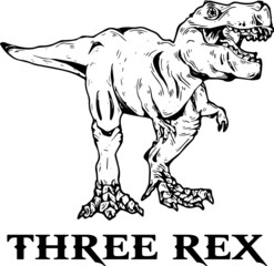 Three Rex Dinosaur Birthday 3 Year Old