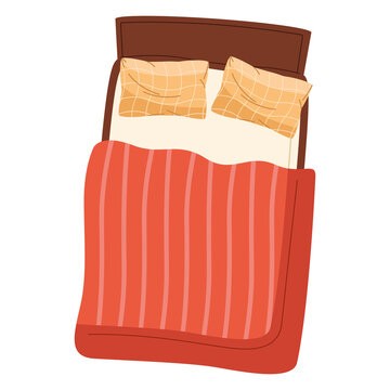 Bed With Red Blanket