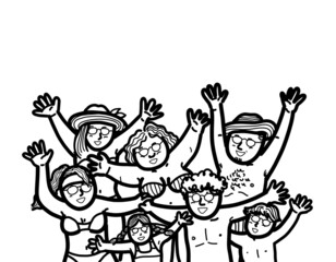 Group of diversity people on beach summer vacation