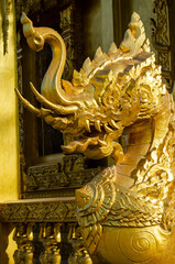 Fototapeta na wymiar Molding Work of Buddhist art at Wat Pak Nam Jolo