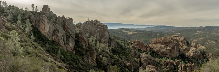 Western Rocks In Pinnacles National Park Panorama