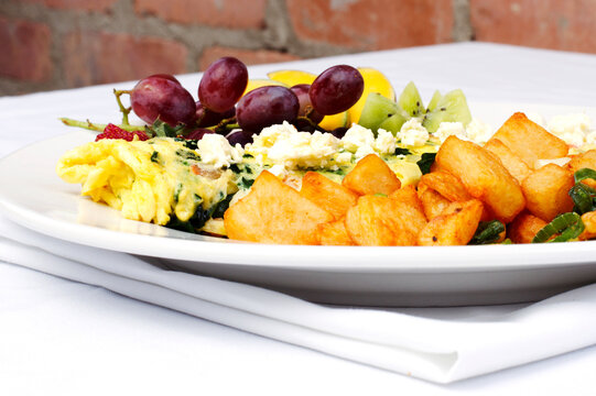 Greek Style Omelette With Assorted Fruits