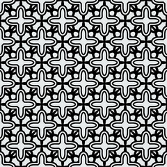 White crosses. Vector seamless crosses. Simple patterned repeating crosses.
