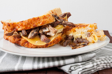 Grill cheese sandwich with steak