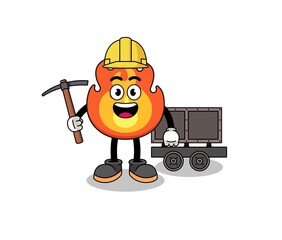Fototapeta premium Mascot Illustration of fire miner