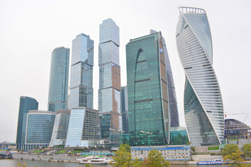 Moscow City - view of skyscrapers Moscow International Business Center.