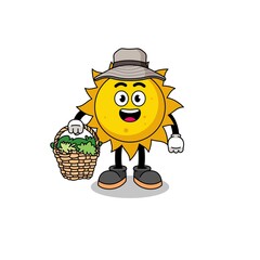 Character Illustration of sun as a herbalist