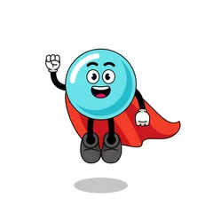 Fotobehang bubble cartoon with flying superhero © Ummu