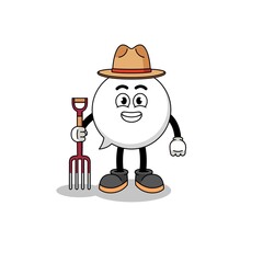 Cartoon mascot of speech bubble farmer