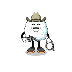 Character mascot of cloud as a cowboy