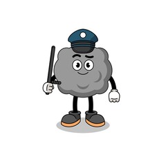 Cartoon Illustration of dark cloud police