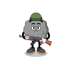 Cartoon of dark cloud soldier