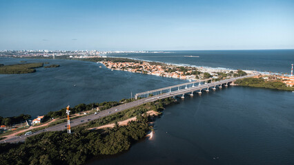 Fototapeta na wymiar Maceió, Alagoas, Ponte, Nordeste, Transporte, Estrada, Litoral, Rio, Mar, Água, Paisagem, Drone, Nordeste