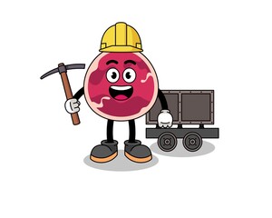 Mascot Illustration of meat miner