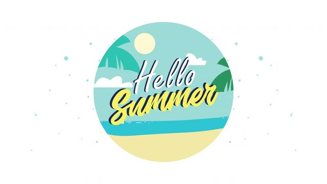 hello summer lettering animated