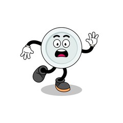 slipping plate mascot illustration
