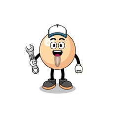 soy bean illustration cartoon as a mechanic