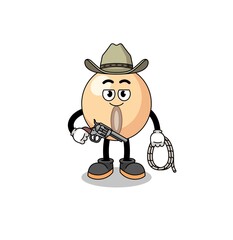 Character mascot of soy bean as a cowboy