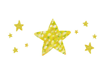 大きい星と小さい星の油彩風イラスト