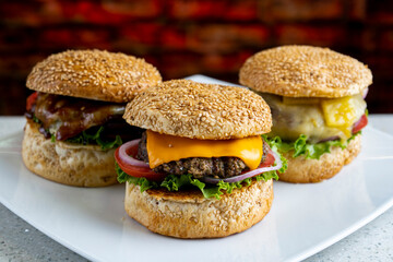 hamburger on a plate