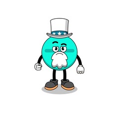 Illustration of medicine tablet cartoon with i want you gesture