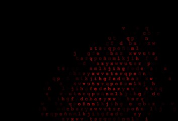 Dark red vector texture with ABC characters.