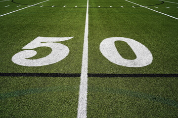 number 50 on a football field