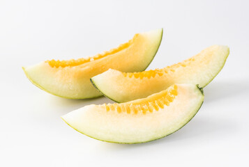 Cut fresh delicious fruit cantaloupe