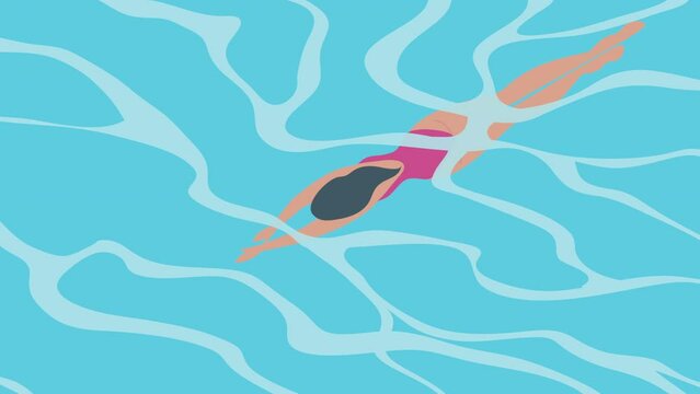 summer season pool airview animation