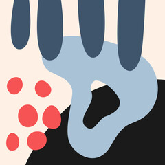 Modern illusration with simple flat abstract shapes