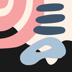 Modern illusration with simple flat abstract shapes