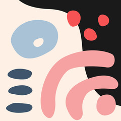 Modern illusration with simple flat abstract shapes