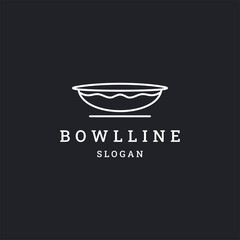 Bowl simple line art logo template vector illustration design