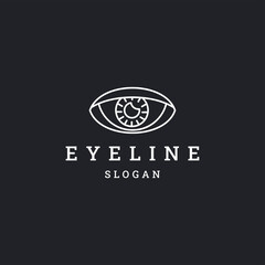 Eye simple line art logo template vector illustration design