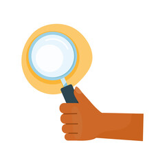 hand with magnifying glass