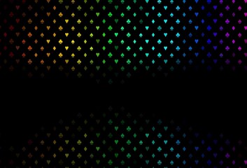 Dark multicolor, rainbow vector cover with symbols of gamble.