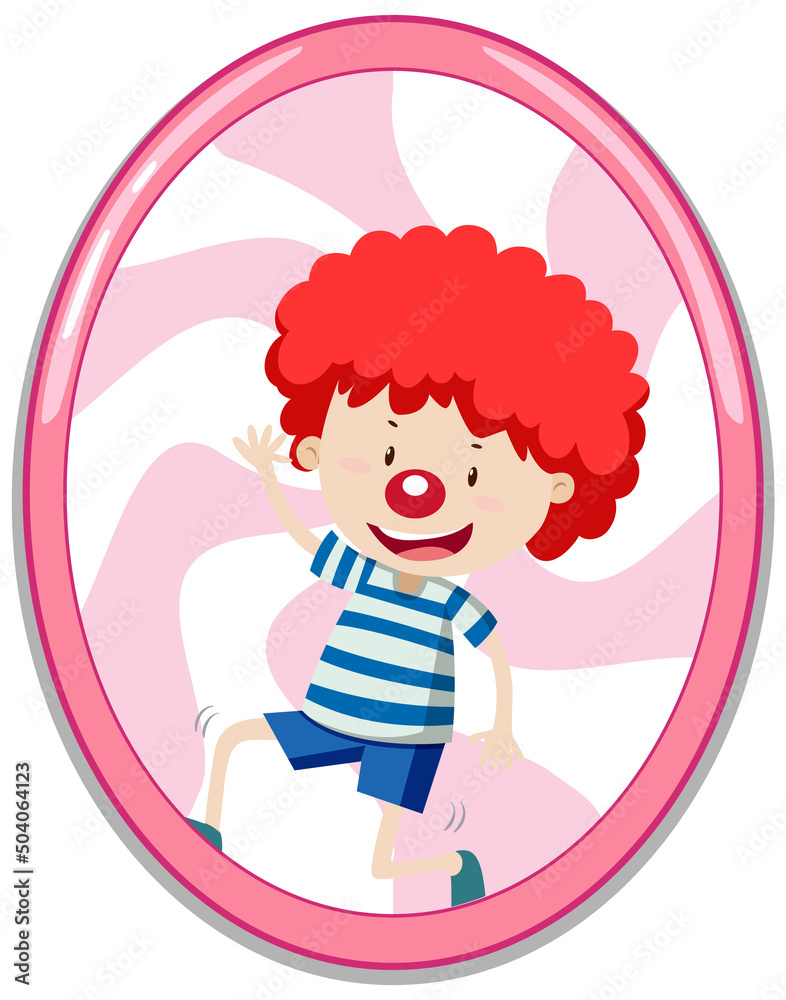 Canvas Prints Simple cartoon character of clown boy