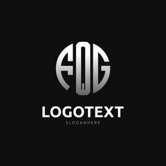 Fqg Monogram logo, Fqg Circle font, Round monogram Fqg letters, three letters logo