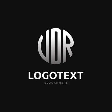 Vdr Monogram logo, Vdr Circle font, Round monogram Vdr letters, three letters logo