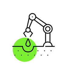 Artificial intelligence and robotics in smart farming. Pixel perfect, editable stroke icons