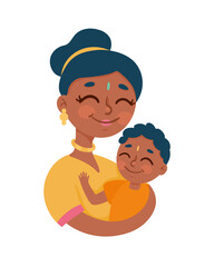 hindu mother with son
