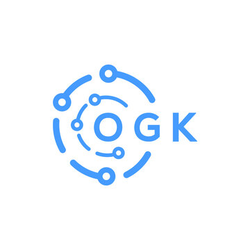 OGK technology letter logo design on white  background. OGK creative initials technology letter logo concept. OGK technology letter design.

